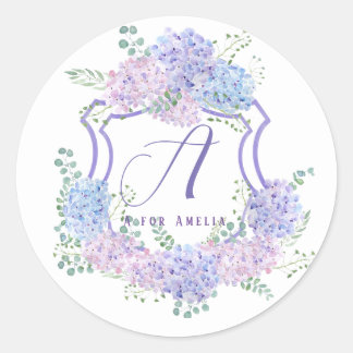 Gepersonaliseerde naam Hydrangea Flowers stickers