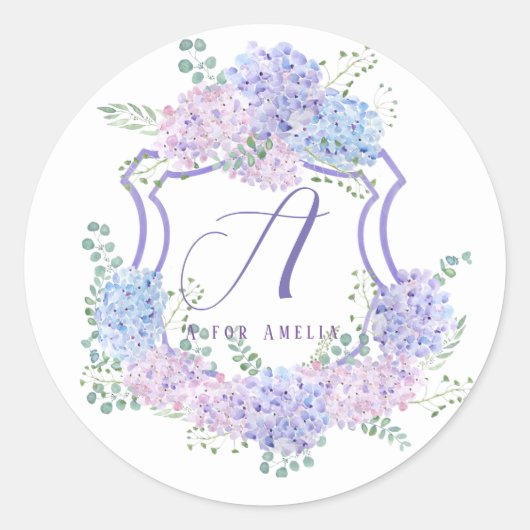 Gepersonaliseerde naam Hydrangea Flowers stickers (Voorkant)