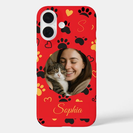 Gepersonaliseerde naam, Initiaal en foto Case-Mate iPhone Case (Achterkant)