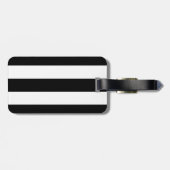 Gepersonaliseerde naam&initiaal Modern Black Strip Bagagelabel (Achterkant horizontaal)