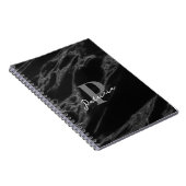 Gepersonaliseerde naam Initiaal Modern marmer zwar Notitieboek (Rechterzijde)