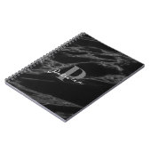 Gepersonaliseerde naam Initiaal Modern marmer zwar Notitieboek (Linkerzijde)