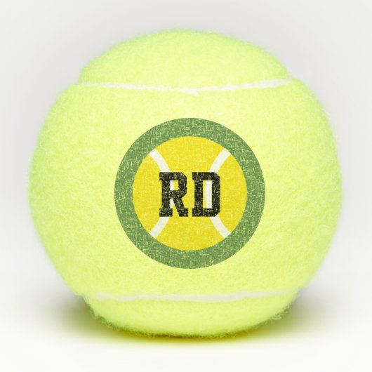 Gepersonaliseerde naam initiaal monogram letter ge tennisballen (Voorkant)