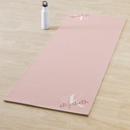 Gepersonaliseerde naam Initiaal Roze Monogram Yogamat
