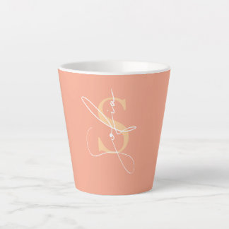 Gepersonaliseerde naam initialen latte mok
