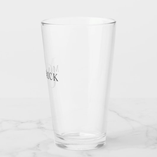 Gepersonaliseerde naam & Initialen Monogram Bier Glas (Links)