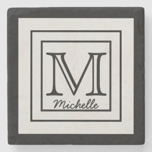 Gepersonaliseerde naam Initialen Stenen Onderzetter