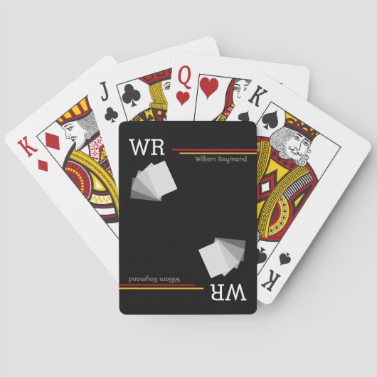 Gepersonaliseerde naam initialen Zwart Pokerkaarten (Achterkant)