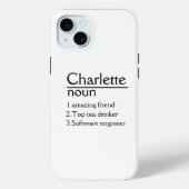 Gepersonaliseerde naam iPhone 15 Plus Hoesje (Achterkant)