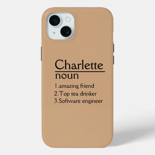 Gepersonaliseerde naam iPhone 15 Plus Hoesje (Achterkant)