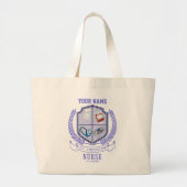 Gepersonaliseerde naam IV League infusie verpleegk Grote Tote Bag (Voorkant)