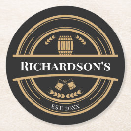 Gepersonaliseerde naam Jaar EST Ronde Kartonnen Onderzetter