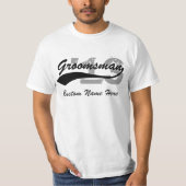 Gepersonaliseerde naam & jaar Groomsman T-shirt (Voorkant)