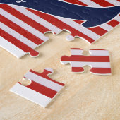 Gepersonaliseerde Naam & Jaar Rood Wit & Blauw Ank Legpuzzel (Zijkant)