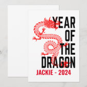 Gepersonaliseerde naam Jaar van de Draak Geboortej Kaart (Voorkant / Achterkant)