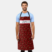 Gepersonaliseerde naam Just Cherries Patroon Schort (Gedragen)