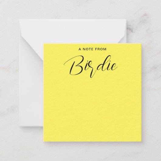 Gepersonaliseerde naam Kalligrafie Geel Notitiekaartje (Voorkant)