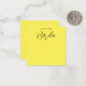 Gepersonaliseerde naam Kalligrafie Geel Notitiekaartje (Voorkant / Achterkant in situ)