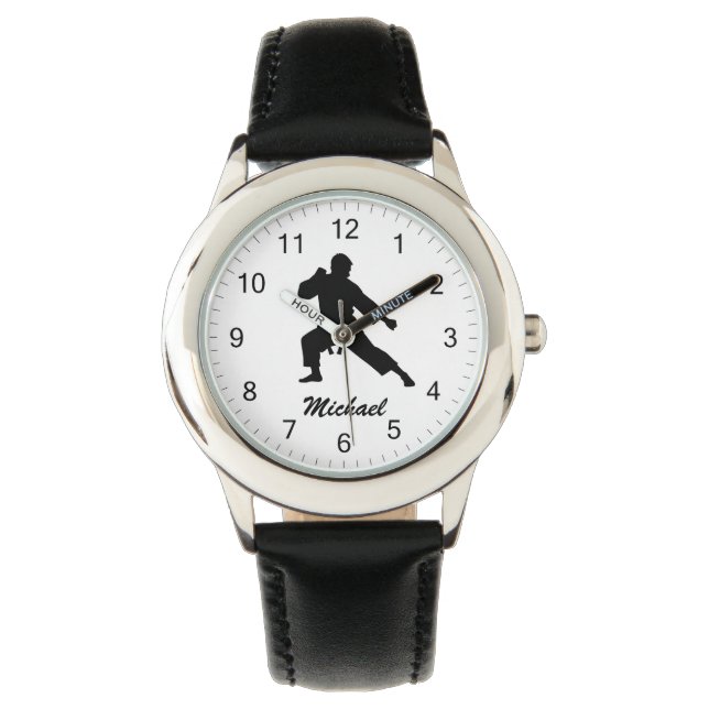 Gepersonaliseerde naam Karate / Taekwondo / judo Horloge (Voorkant)