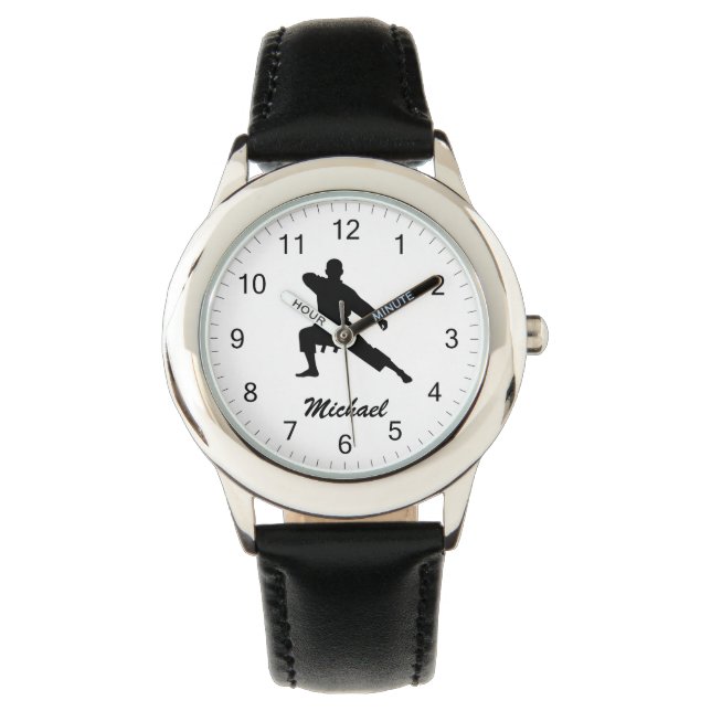 Gepersonaliseerde naam Karate / Taekwondo / judo Horloge (Voorkant)