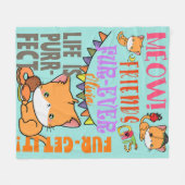 Gepersonaliseerde Naam Kat Deken Gift voor Kat lie (Voorkant (Horizontaal))