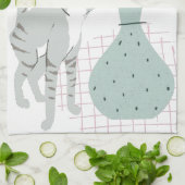 Gepersonaliseerde Naam Kat Mam Bloemen Schattige Theedoek (Gevouwen)