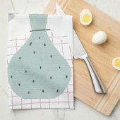 Gepersonaliseerde Naam Kat Mam Bloemen Schattige Theedoek (Quarter Fold)