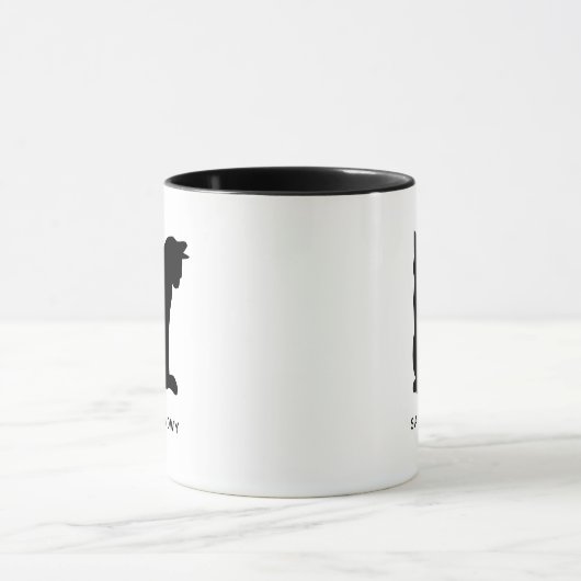 gepersonaliseerde naam kattensilhouet mok (Midden)