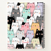 Gepersonaliseerde naam Kawaii Cat Notitieboek (Achterkant)