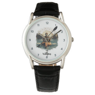 Gepersonaliseerde naam Kayaking Kayaker horloge
