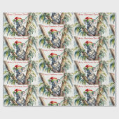 Gepersonaliseerde naam Kerst Koala in eucalyptusbo Cadeaupapier (Vlak)