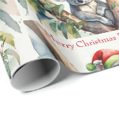 Gepersonaliseerde naam Kerst Koala in eucalyptusbo Cadeaupapier (Rol Hoek)