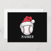 Gepersonaliseerde naam Kerstmis Baseball Santa Hat Feestdagenkaart (Voorkant / Achterkant)