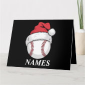 Gepersonaliseerde naam Kerstmis Baseball Santa Hat Kaart (Voorkant)