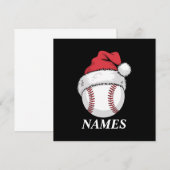 Gepersonaliseerde naam Kerstmis Baseball Santa Hat Kaart (Voorkant / Achterkant)