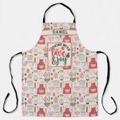 Gepersonaliseerde naam Kerstmis Koken Keuken Citat Schort (Voorkant)