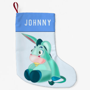 Gepersonaliseerde naam Kerstmis Kous Baby Donkey Kleine Kerstsok