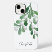 Gepersonaliseerde naam Kerstmis Mistletoe Case-Mate iPhone Case (Achterkant)