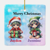 Gepersonaliseerde naam Kerstmis ornament (Achterkant)