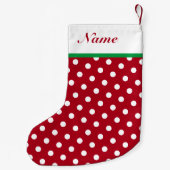 Gepersonaliseerde naam Kerstmis Stocking Polka Dot Kleine Kerstsok (Achterkant)
