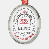 Gepersonaliseerde naam kerstsleutel familie metalen ornament (Links)