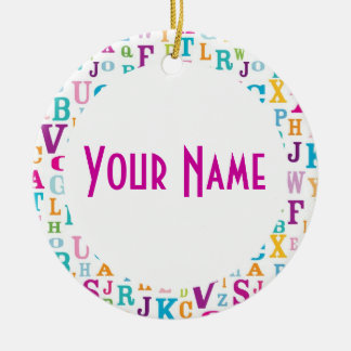 Gepersonaliseerde naam kerstversiering cadeautje keramisch ornament