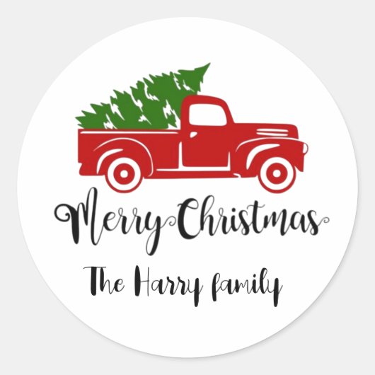 Gepersonaliseerde naam kerstwensen stickers (Voorkant)