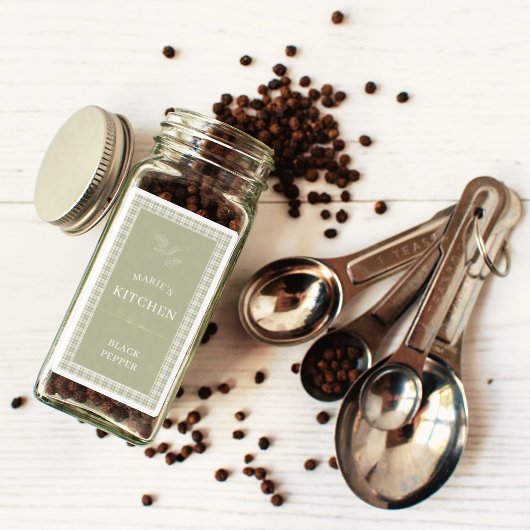 Gepersonaliseerde naam Keuken Spice Jar Labels