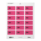 Gepersonaliseerde naam killerwalvis roze rasterpat etiket (Full Sheet)