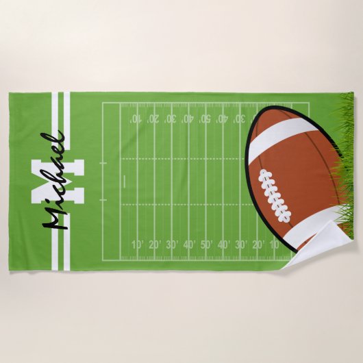 Gepersonaliseerde naam Kinder Football Strandlaken (Voorkant)