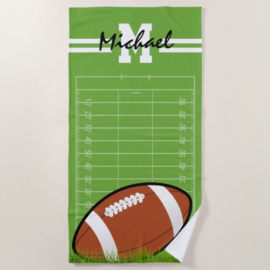 Gepersonaliseerde naam Kinder Football Strandlaken (Voorkant)