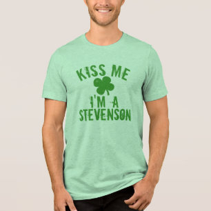 Gepersonaliseerde naam Kiss Me St Patrick's Day Wo Tri-Blend Shirt