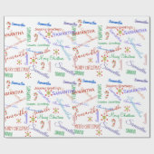 Gepersonaliseerde naam Kleine tekst Vakantie Kerst Cadeaupapier (Vlak)