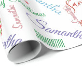 Gepersonaliseerde naam Kleine tekst Vakantie Kerst Cadeaupapier (Rol Hoek)